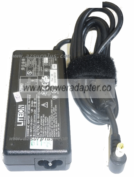 LITE-ON PA-1700-02 AC ADAPTER 19VDC 3.42A USED -(+) 1.5x5.5x9.6m