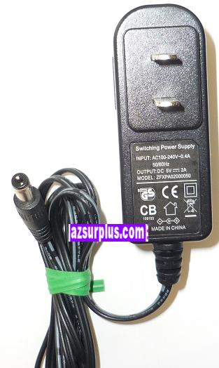 ZFXPPA02000050 AC ADAPTER 5VDC 2A USED -(+) 2x5.5mm ROUND BARREL