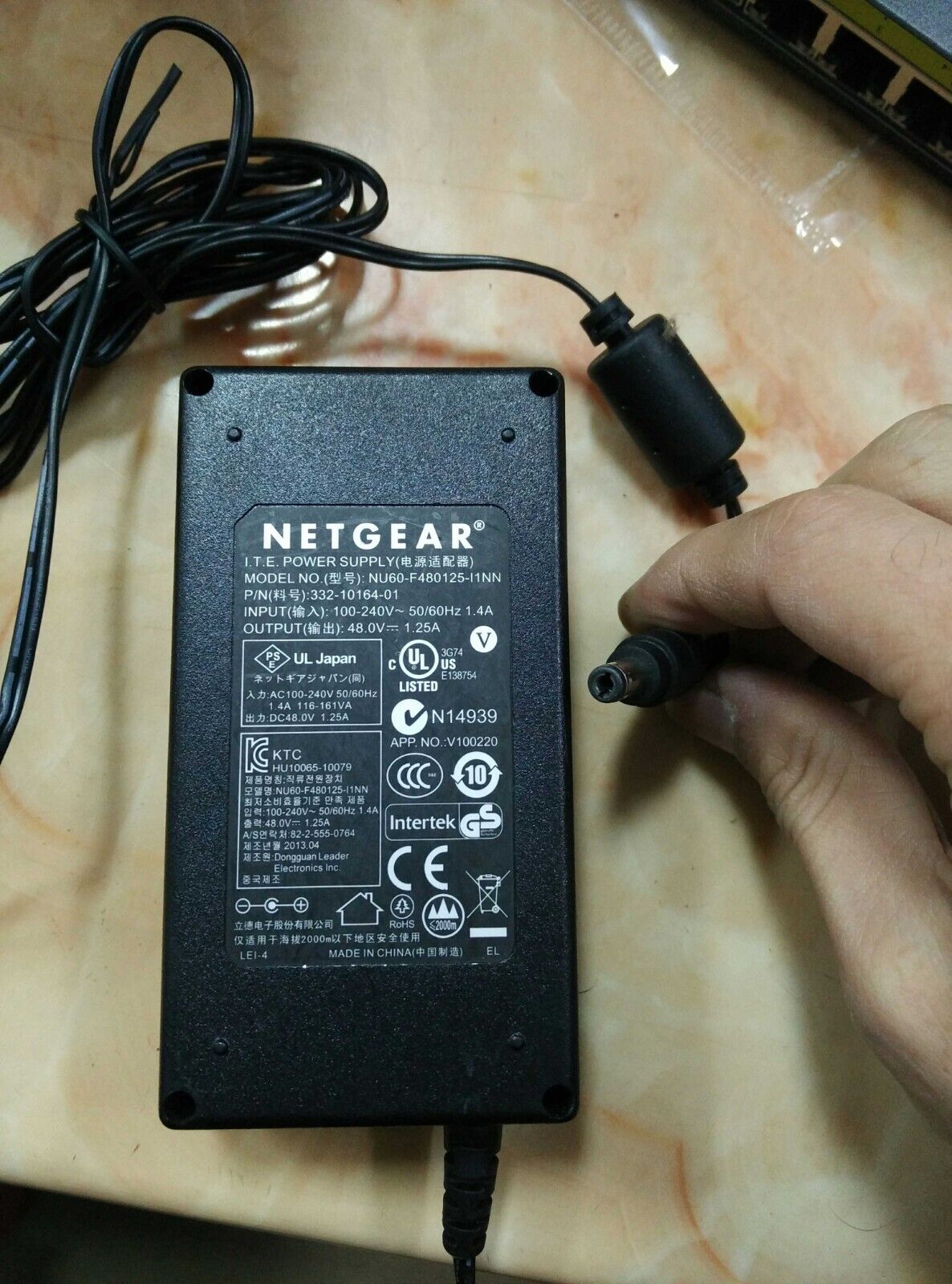 original Netgear NU60-F480125-I1NN AC/DC Adapter 332-10164-01 48V 1.25A big mo Compatible Brand: Netgear Compatible