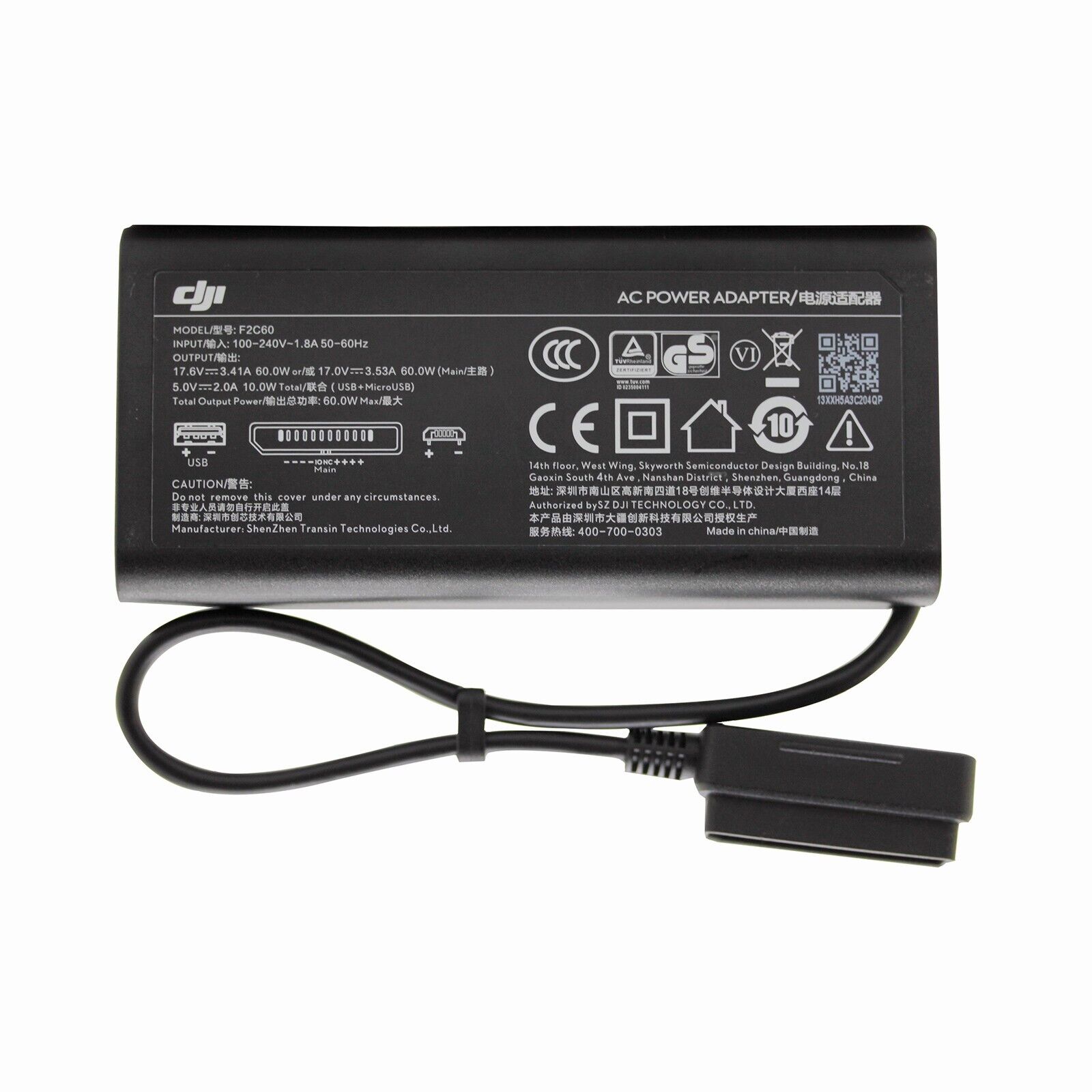 OEM Original Fast AC Battery Charger F2C60 60W For DJI Mavic 2 Pro/2 Zoom Drone Brand: DJI Compatible Brand: For DJI