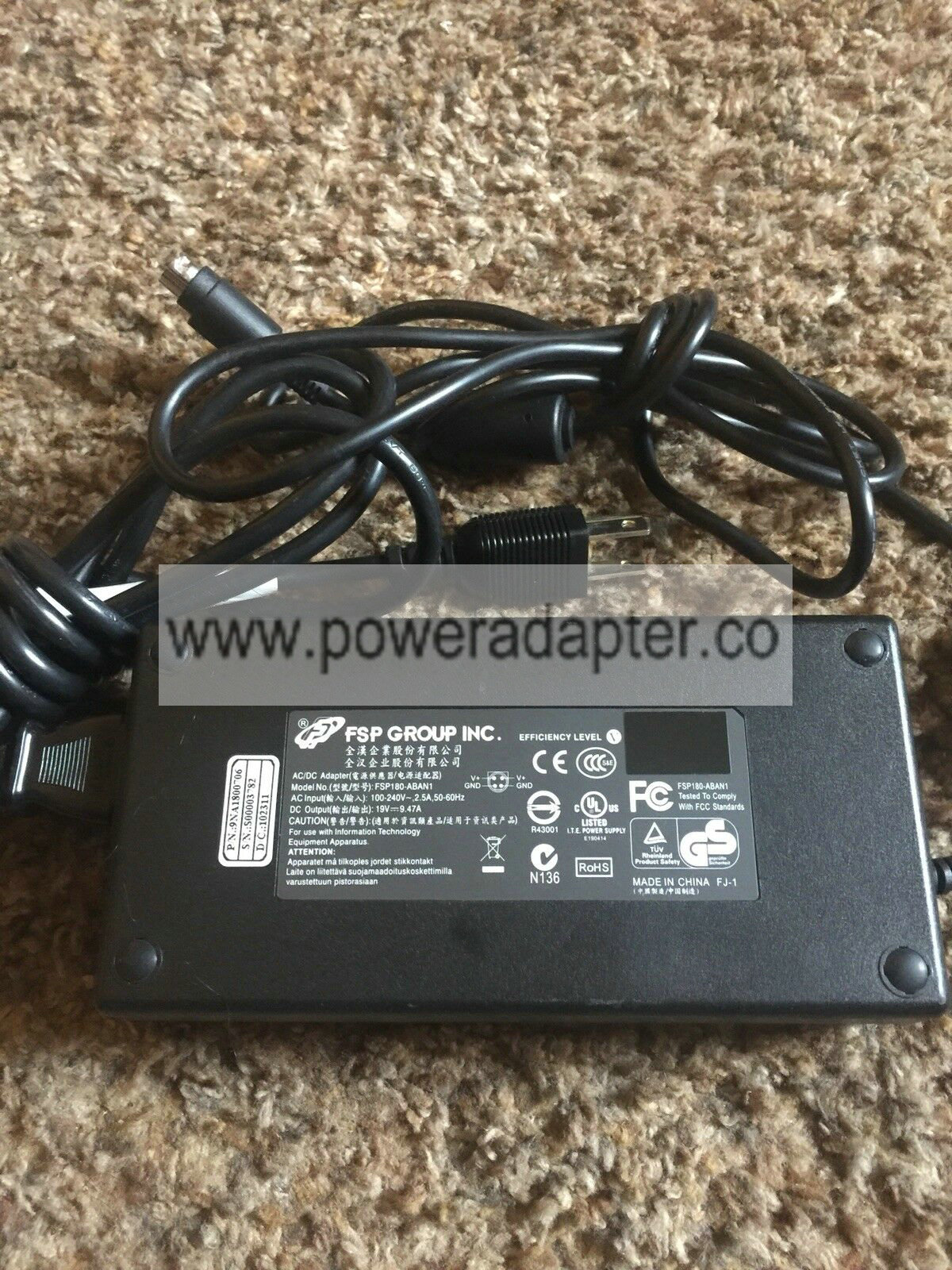 AC/DC Adapter For FSP GROUP INC. FSP180-ABAN1 19v 9.47A 4pin Brand: FPS GROUP INC. Type: AC & DC 19v 9.47A 4pin