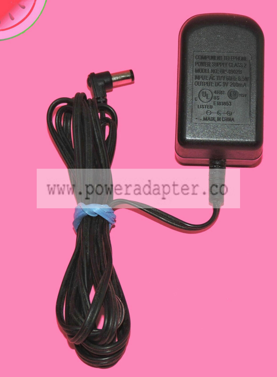 Power Supply Adapter COMPONENT TELEPHONE UD-0902B AC / DC 9v 250mA Model: UD-0902B Brand: COMPONENT TELEPHONE Outp