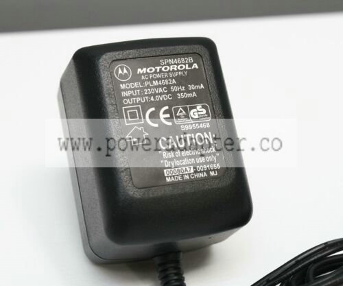 Genuine Motorola PLM4682A AC Adapter 4V 0.35A Genuine Motorola PLM4682A AC Adapter. Good cosmetic condition, fully wo