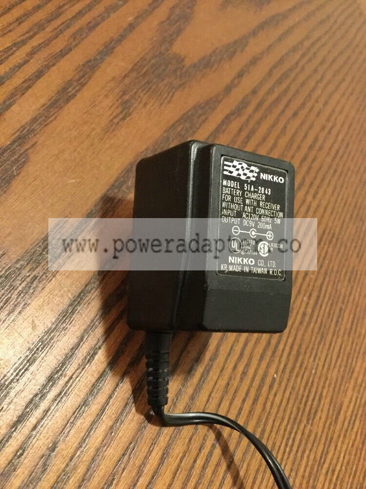Original Nikko 51A-2843 AC Adapter 9V Power Supply Battery Charger Type: AC Adapter Model: 51A-2843 Output Voltage: