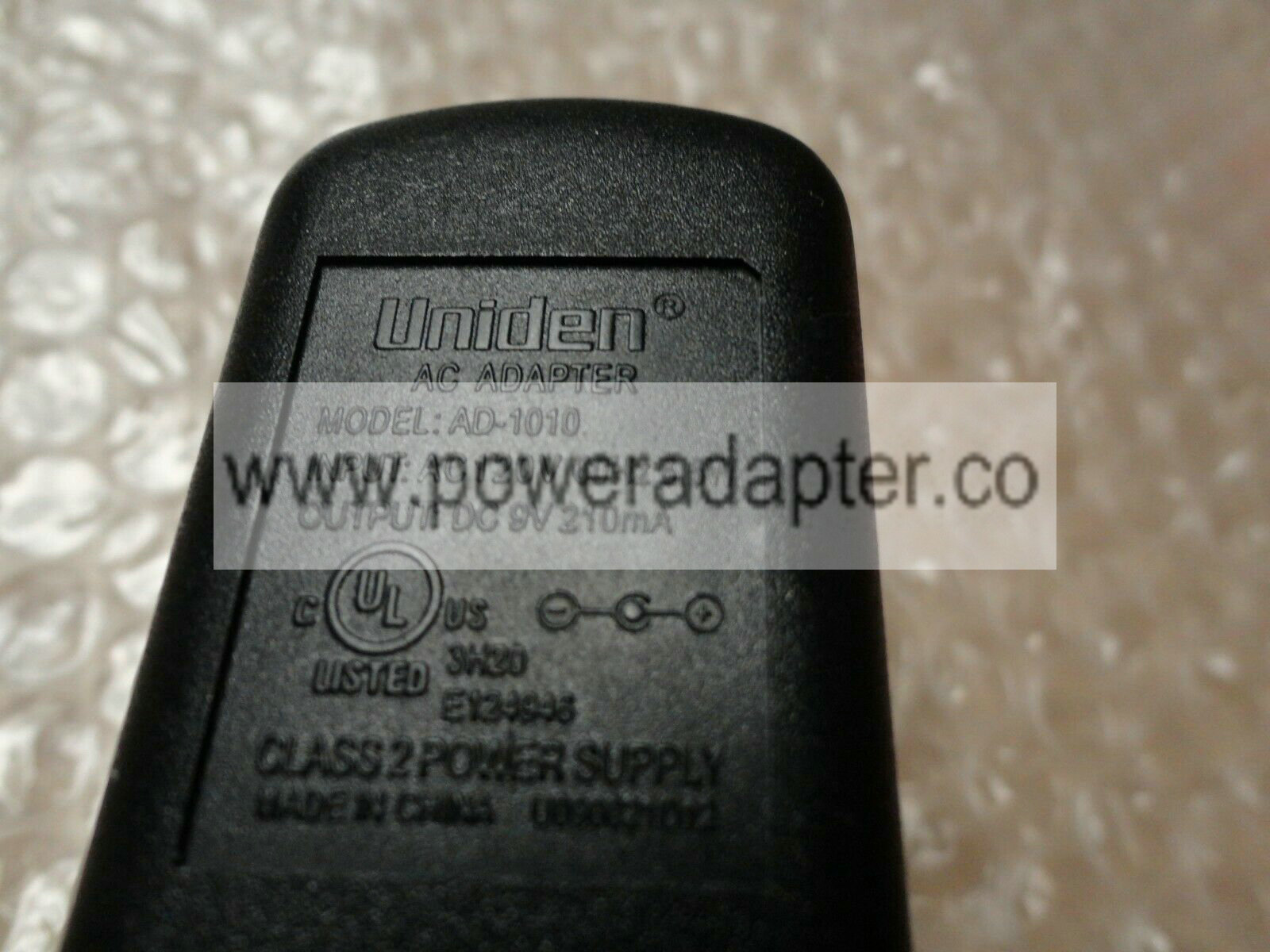 Original OEM Uniden Adapter Model :AD-1010 9VDC 210mA brand:uniden model:AD-1010 input:Ac 120v 60hz 8.5w output:dc 9