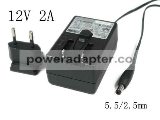 APD 12V 2A Asian Power Devices WA-24E12 AC Adapter 5.5/2.5mm, EU 2-Pin Plug