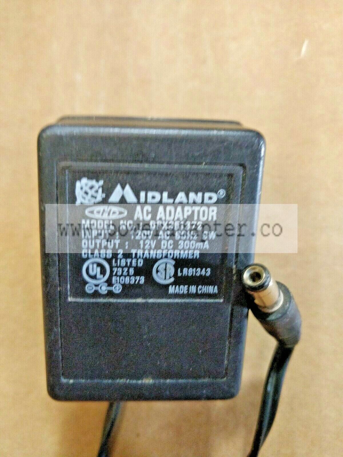 12V 300mA Midland AC Adapter - Midland DPX351372 Model: DPX351372 Output Voltage: 12 V Type: AC/AC Adapter Brand: M