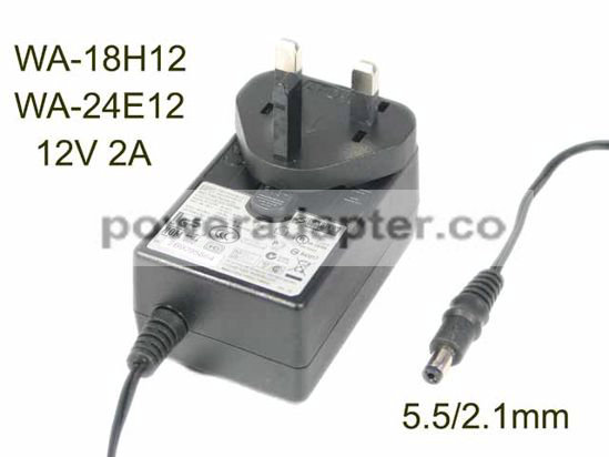 APD 12V 2A Asian Power Devices WA-18H12, WA-24E12,AC Adapter 5.5/2.1mm, UK 3P Plug