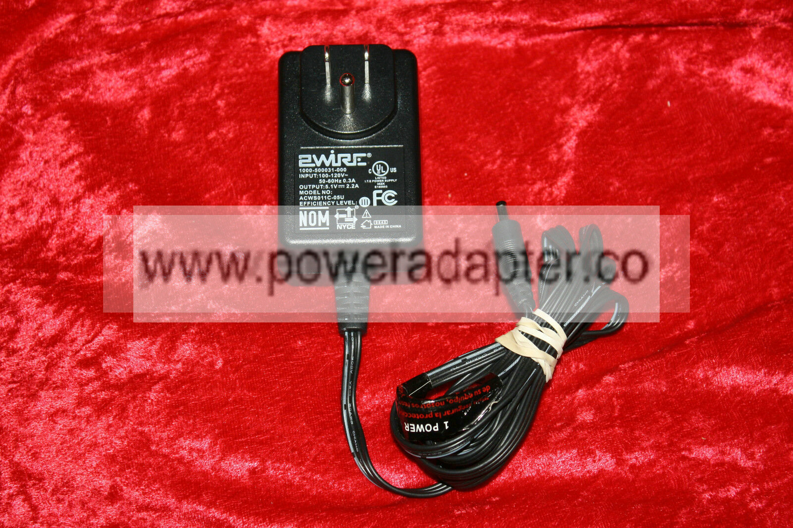 2WIRE AC Adapter 1000-500031-000 ACWS011C-05U 5.1V DC Power Supply Transformer Condition: Used: An item that has bee
