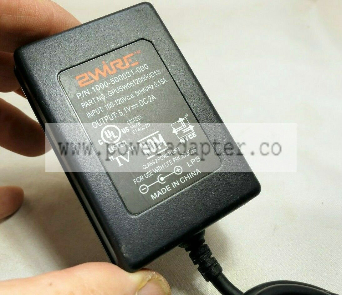 2Wire ACWS011C-5U AC DC Power Adapter 5.1V 2.2A 1000-500031-000 for At&t Modem Adapter is in great condition. It work