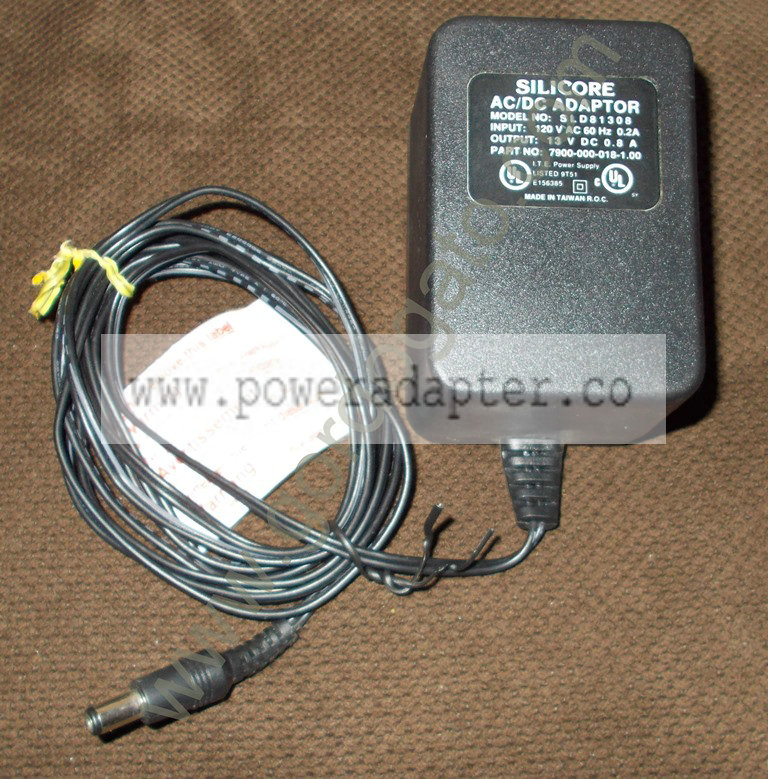 3Com Officeconnect Silicore 13V DC AC Adapter [SLD81308] Input: 120VAC 60Hz 0.2A, Output: 13VDC 0.8A. Model No.: SLD