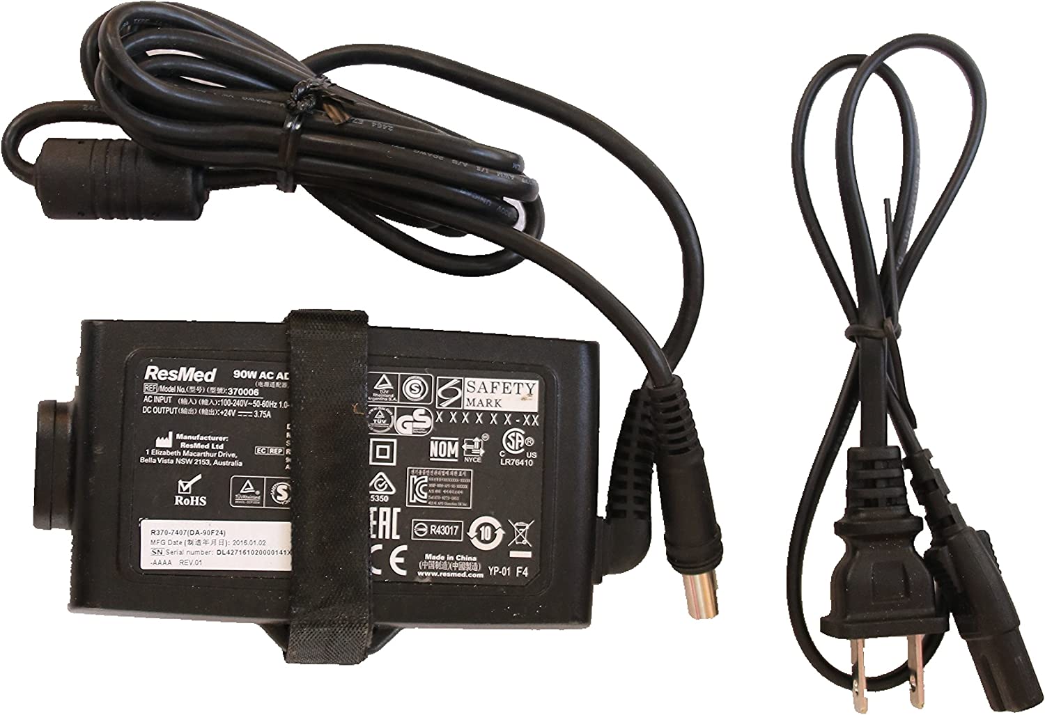 AC DC Adapter For Resmed S10 Series ResMed Airsense 10 Air sense S10 AirCurve 10 Series CPAP and BiPAP Machines,90W Resm