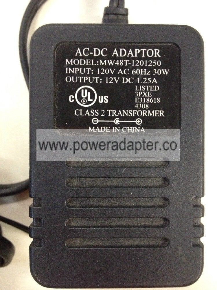 AC-DC Adapter MW48T-1201250 120V AC 60HZ 30W 12V DC 1.25A Condition: new Brand: AC-DC ADAPTER Output Voltage: 12V