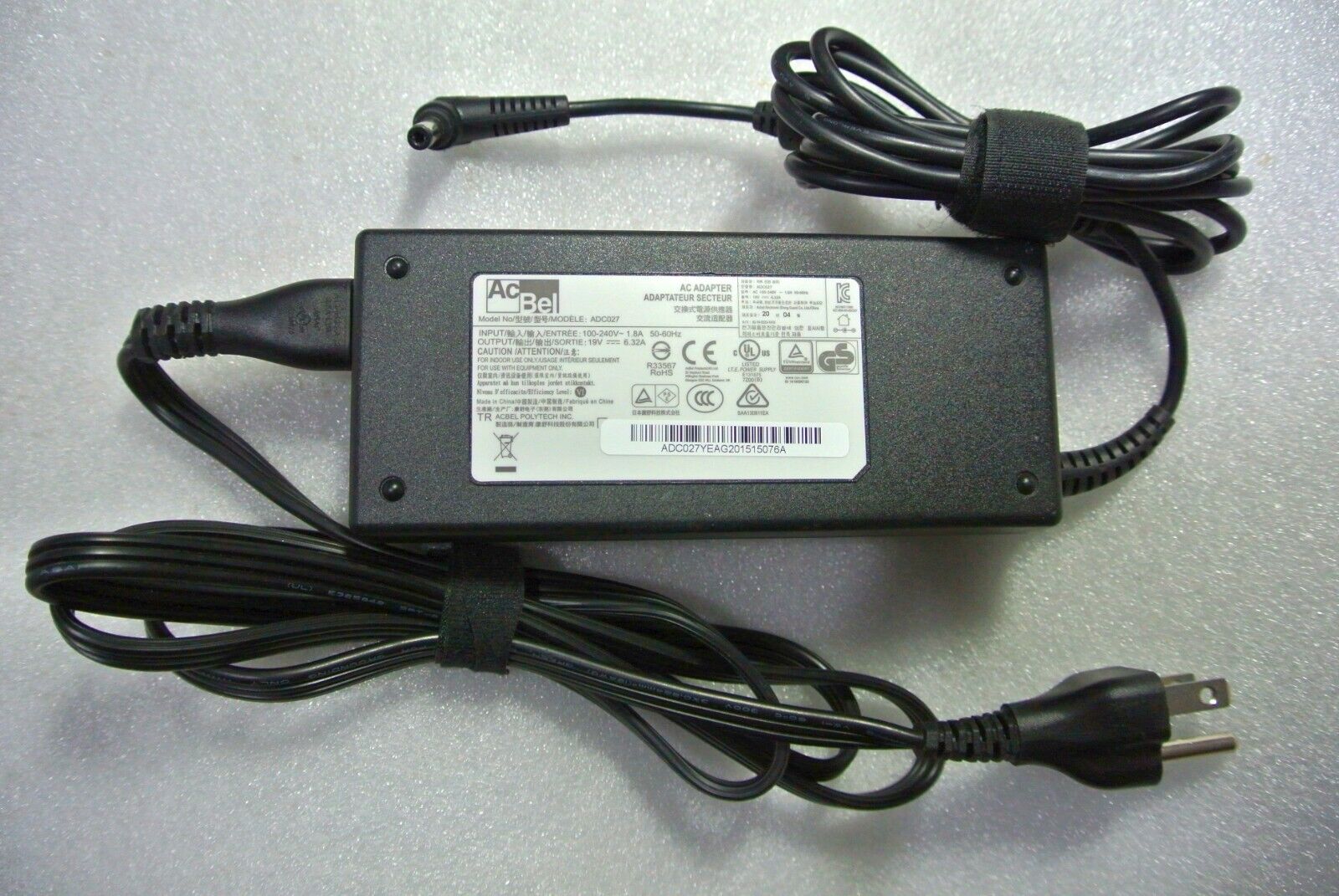 Genuine AcBel AC Power Adapter Model ADC027 120W 19V 6.32A Power Supply Brand AcBel Compatible Brand For AcBel Type Pow
