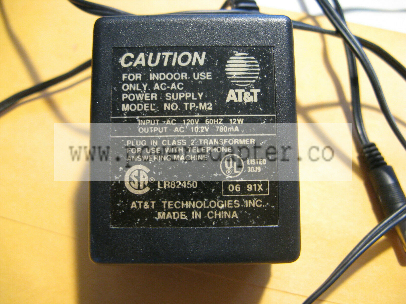 AT&T power cord adapter transformer TP-M2 For sale is this nice AT&T power adapter transformer unit. Descriptions of