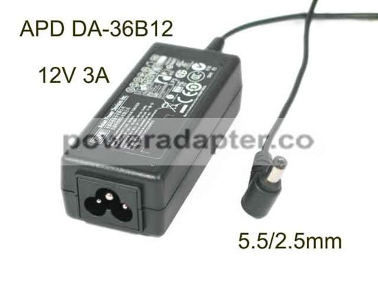 12V 3A new APD Asian Power Devices DA-36B12 AC Adapter, 5.5/2.5mm New Products specifications Model DA-36B12 Item Co