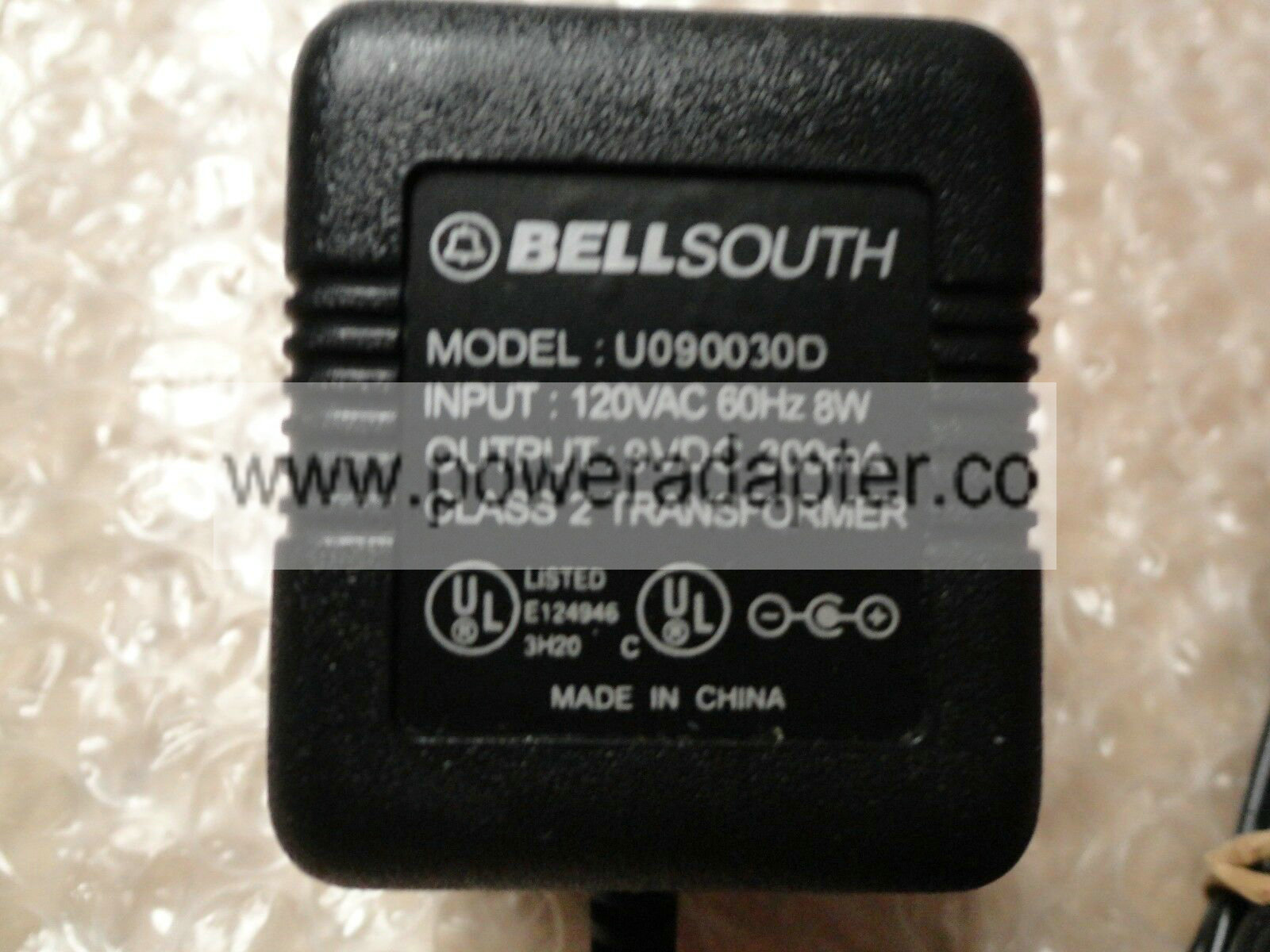 Original OEM Bell South Adapter Model : U090030D 9VDC 300mA Original OEM Bell South Adapter Model : U090030D 9VDC 30