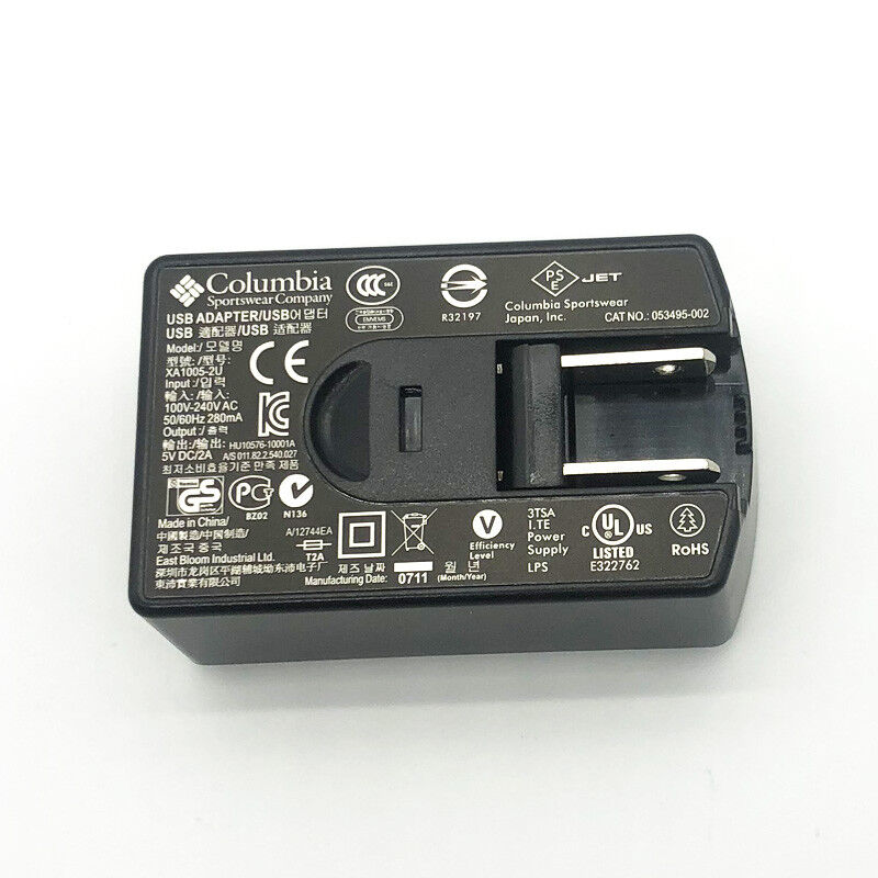 Columbia Dual USB Port 5V 2A 10W AC Adapter Charger XA1005-2U Model: XA1005-2U Country/Region of Manufacture: China