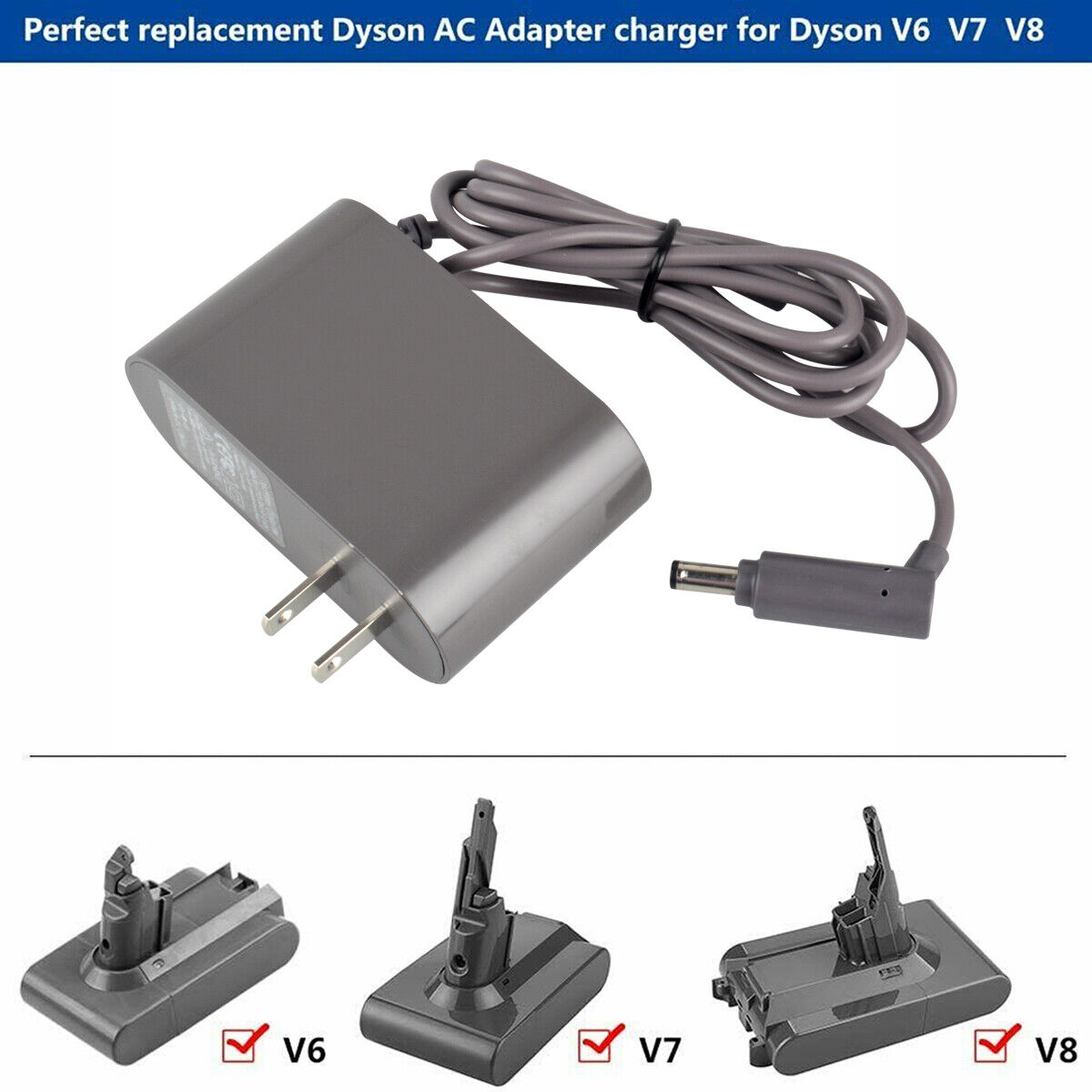 For Dyson Charger Cordless V6 V7 V8 Animal Absolute Power Adapter Battery Supply Compatible Model: For Dyson V6, For