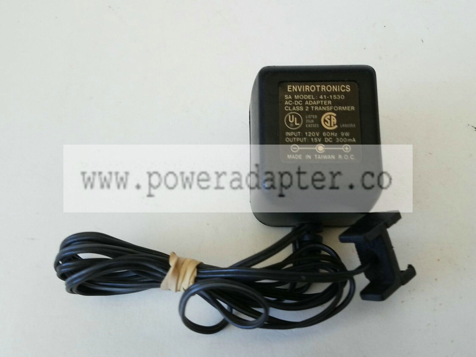 Envirotronics 41-1530 AC Adapter Power Supply 15VDC 300mA Brand: Envirotronics MPN: 41-1530 Model: 41-1530 Output