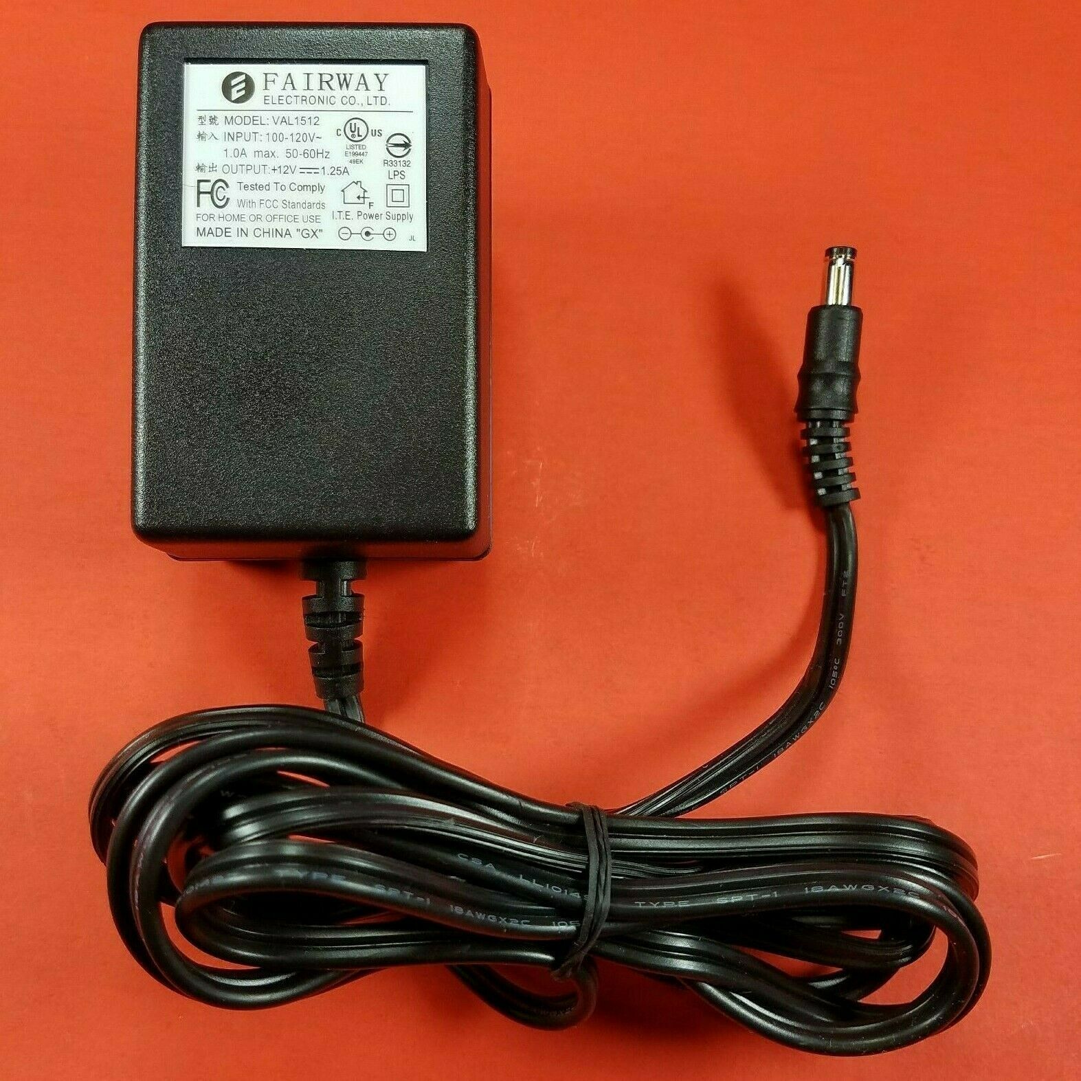 Genuine FAIRWAY Model VAL1512 Power Supply Adaptor 12V - 1.25A OEM AC/DC Adapter Type: AC Adapter Features: Powered