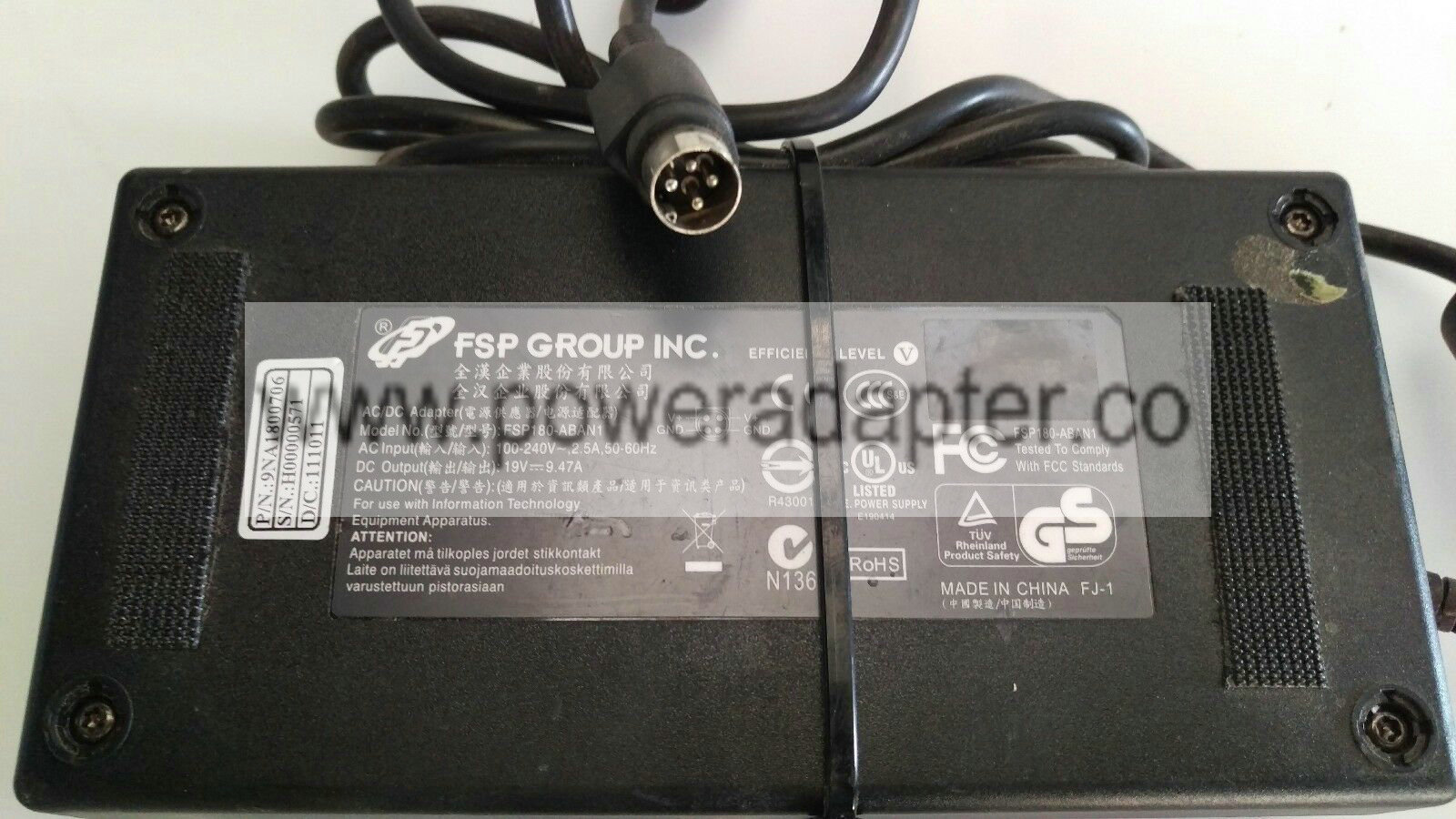 FSP GROUP FSP180-ABAN1 19V 9.47A AC/DC Power Adapter For PAR M7125-01 9NA1800706 UP FOR SALE IS A FSP GROUP FSP180-AB