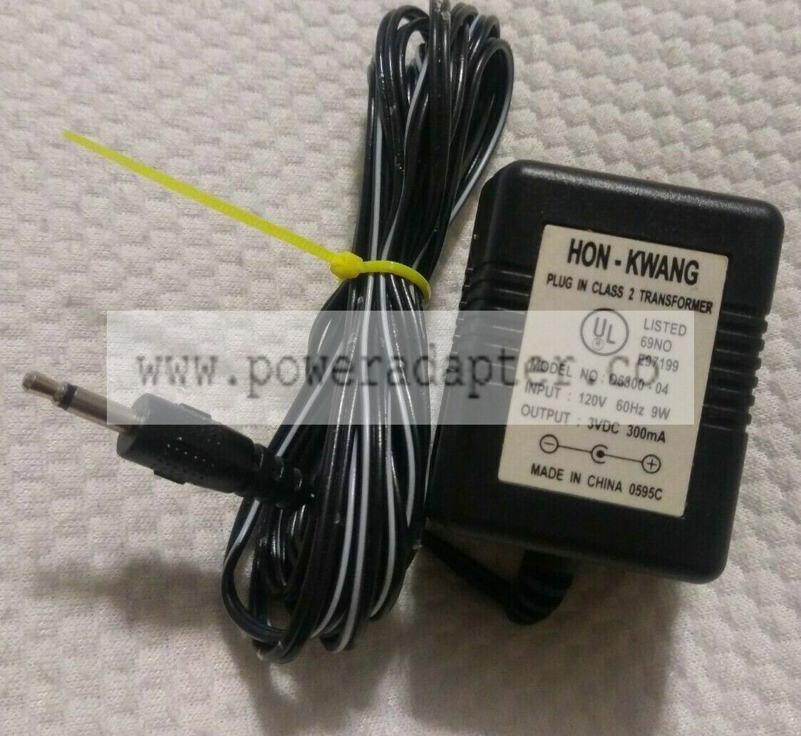 HON-KWANG Plug In Class 2 Transformer Model D6300-04 Gameboy Nintendo Adaptor Brand: Hon-Kwang Model: D6300-04 inp