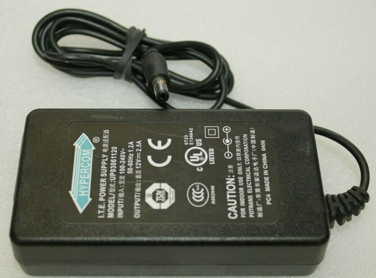 Hypercom ITE Power Supply 12V 2.5A Power Supply P/N UP03061120 Brand: Hypercom Type: Adapter Output Voltage: 12V M