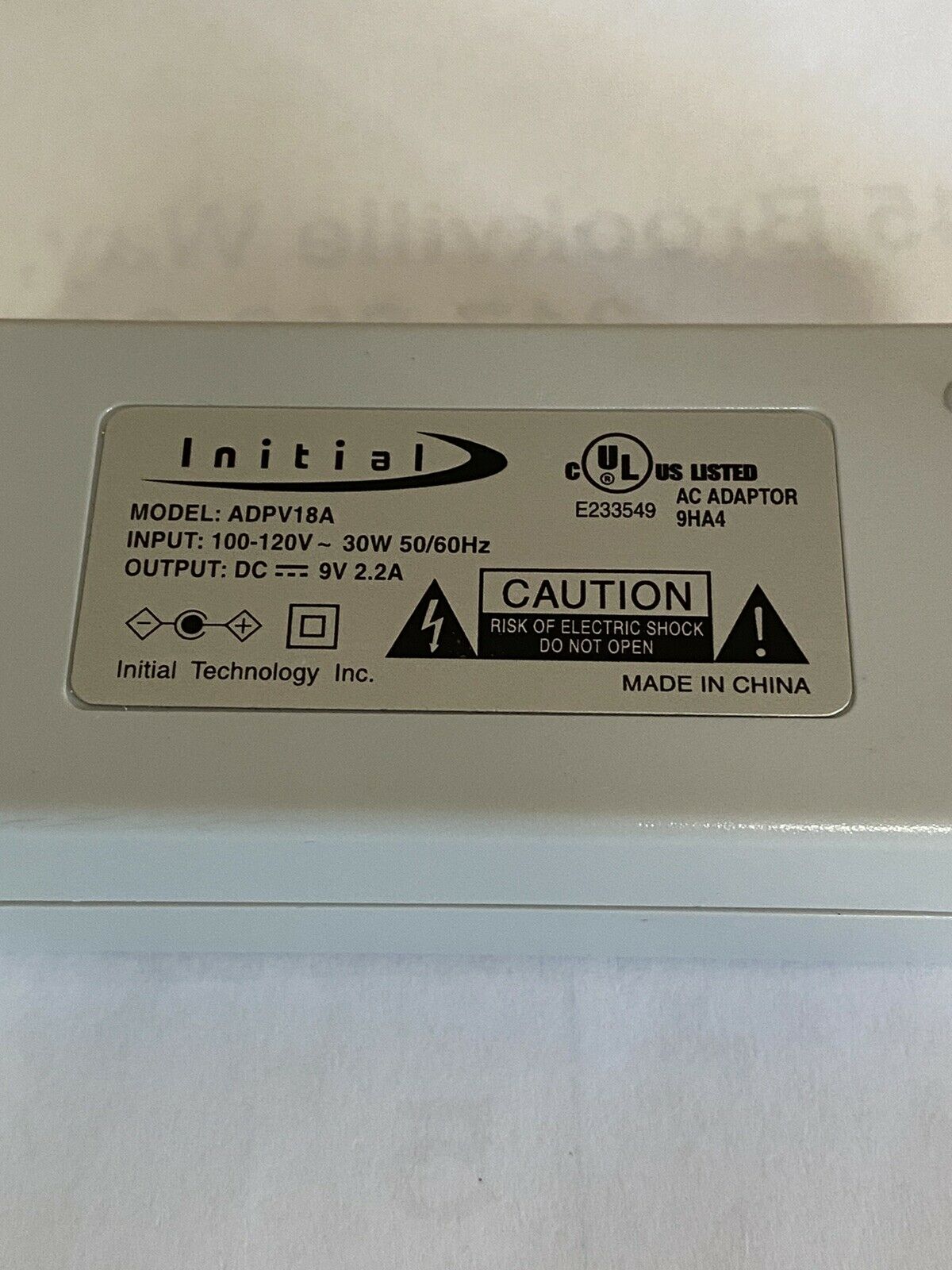Intial AC Adapter Charger ADPV18A DVD Player Power Cord Brand: Intial Compatible Brand: Intial Type: AC/AC Adapte