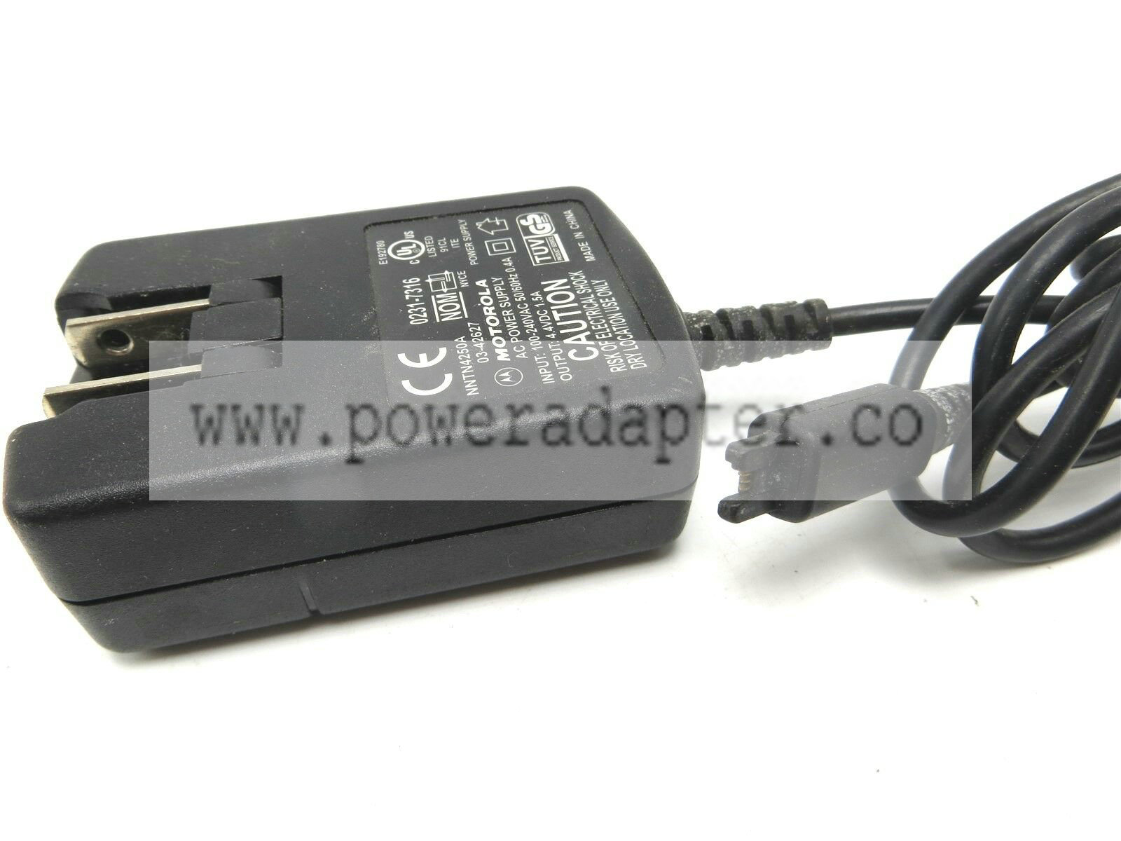 Motorola AC Power Supply Adapter Output 4.4VDC 1.5A Motorola AC Power Supply Adapter Output 4.4VDC 1.5A. In good cond