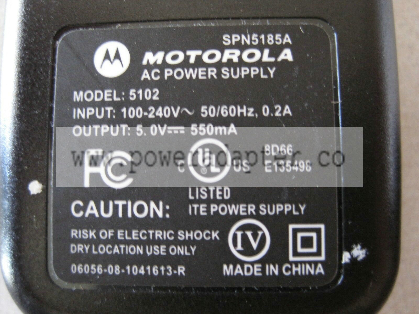 Motorola Adapter Model: 5102, 5V, 550mA Motorola Adapter Model: 5102 Output: 5V, 550mA like new condition