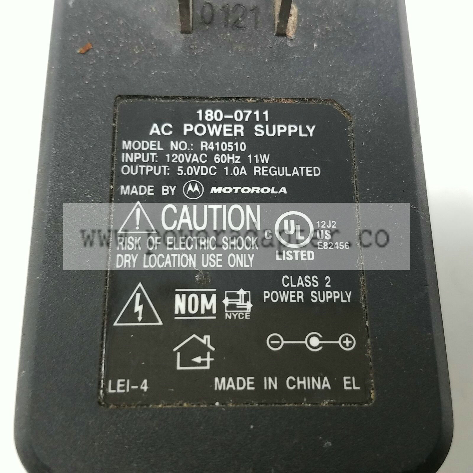 Motorola R410510 180-0711 AC Class 2 Power Supply 5VDC 1A Brand: Motorola MPN: 180-0711 Model: R410510 Output Vol