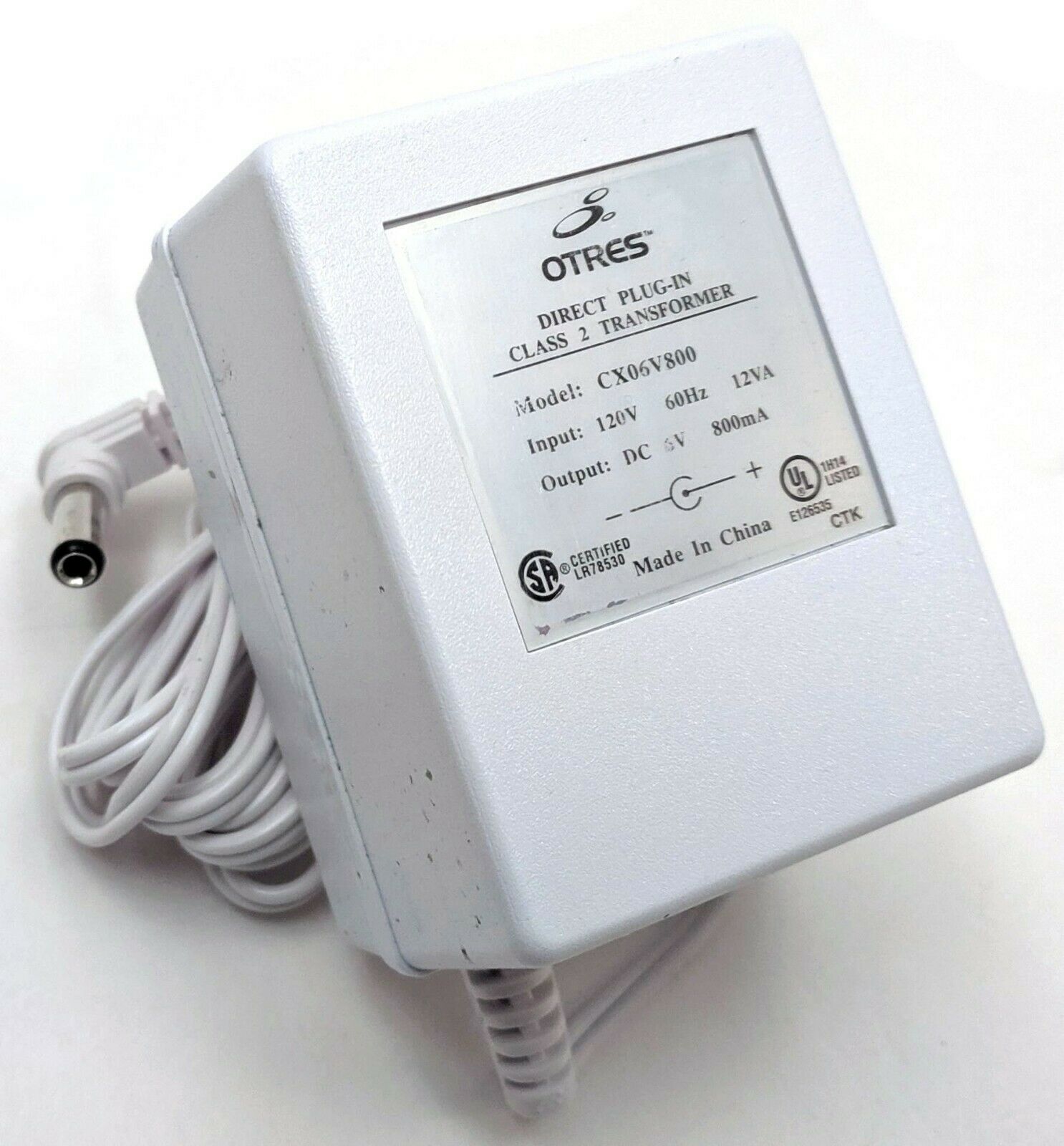 NEW OTRES AC-DC Adapter 6VOLTS DC @ 800mA 2.5mm DC Power Plug - White 5.5mm Country/Region of Manufacture: China Custo