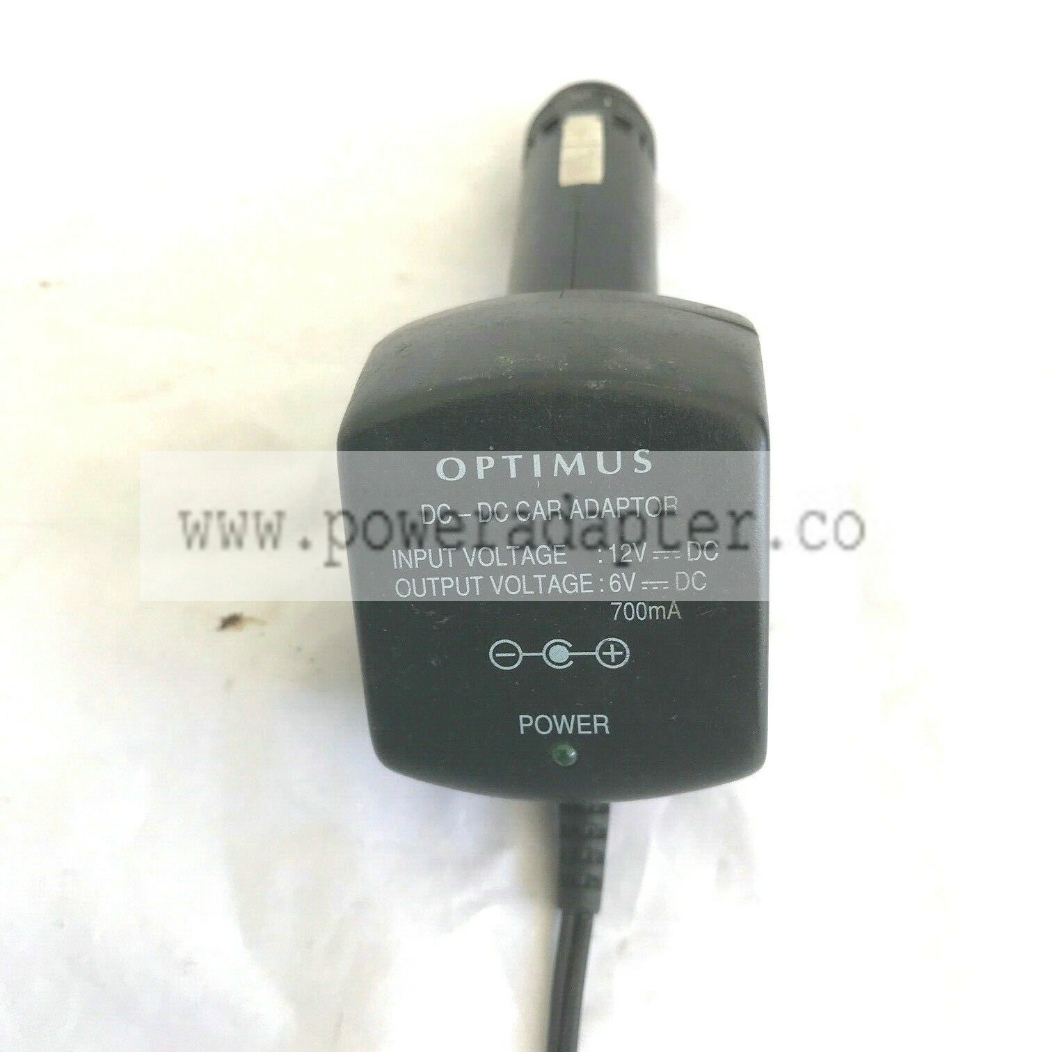 Optimus DC-DC Car Adapter I: 12 DC O: 6V DC 700mA Condition This item is a refurbished item and might have some scr
