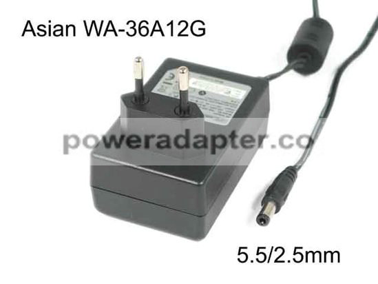 12V 3A APD Asian Power Devices WA-36A12G AC Adapter, 5.5/2.5mm Products specifications Model WA-36A12G Item Condition