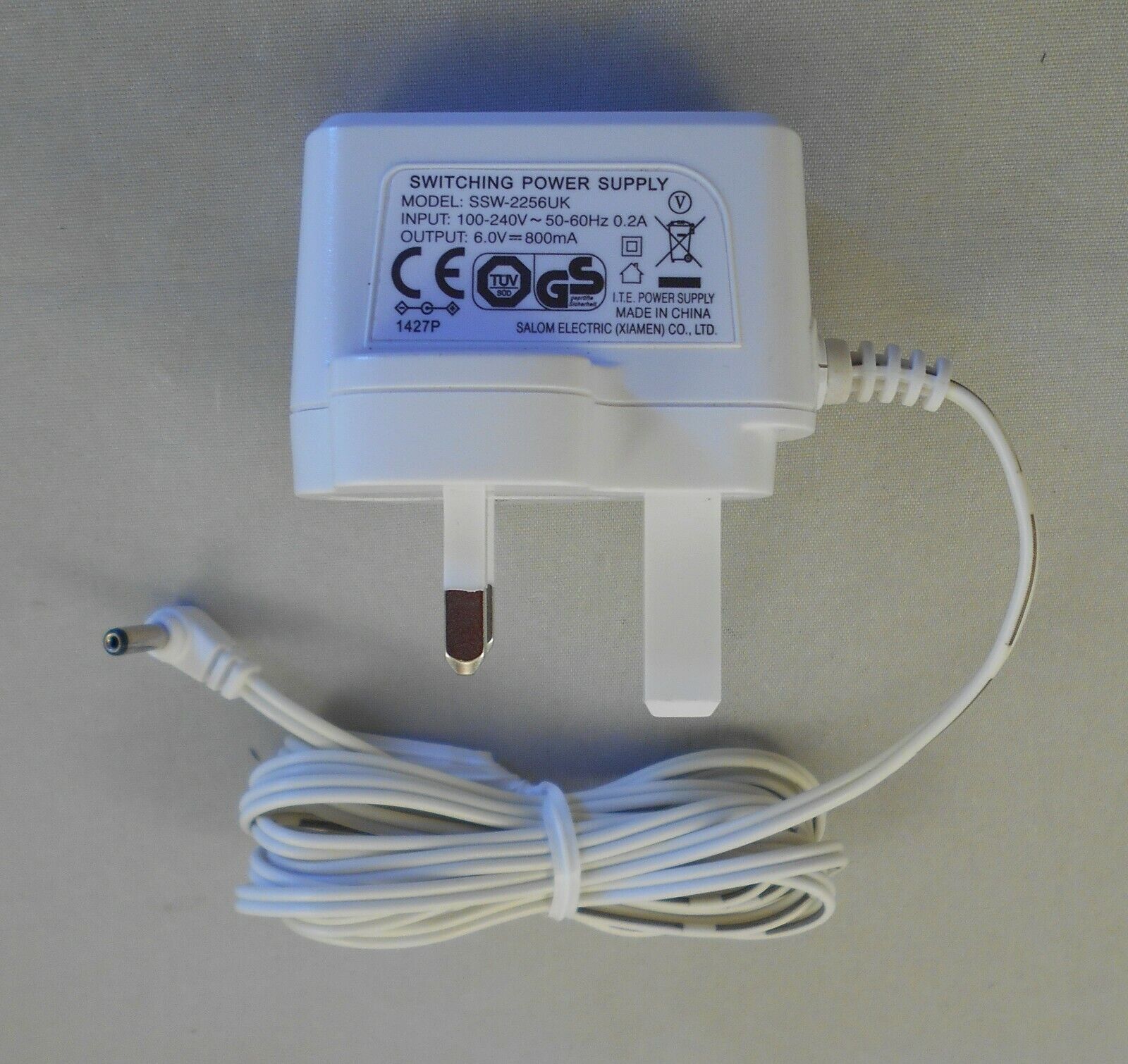 Salom Electric SSW-2256UK AC Adapter for Summer Infant Camera (White) Type AC/DC Adapter Compatible Model Summer Infant