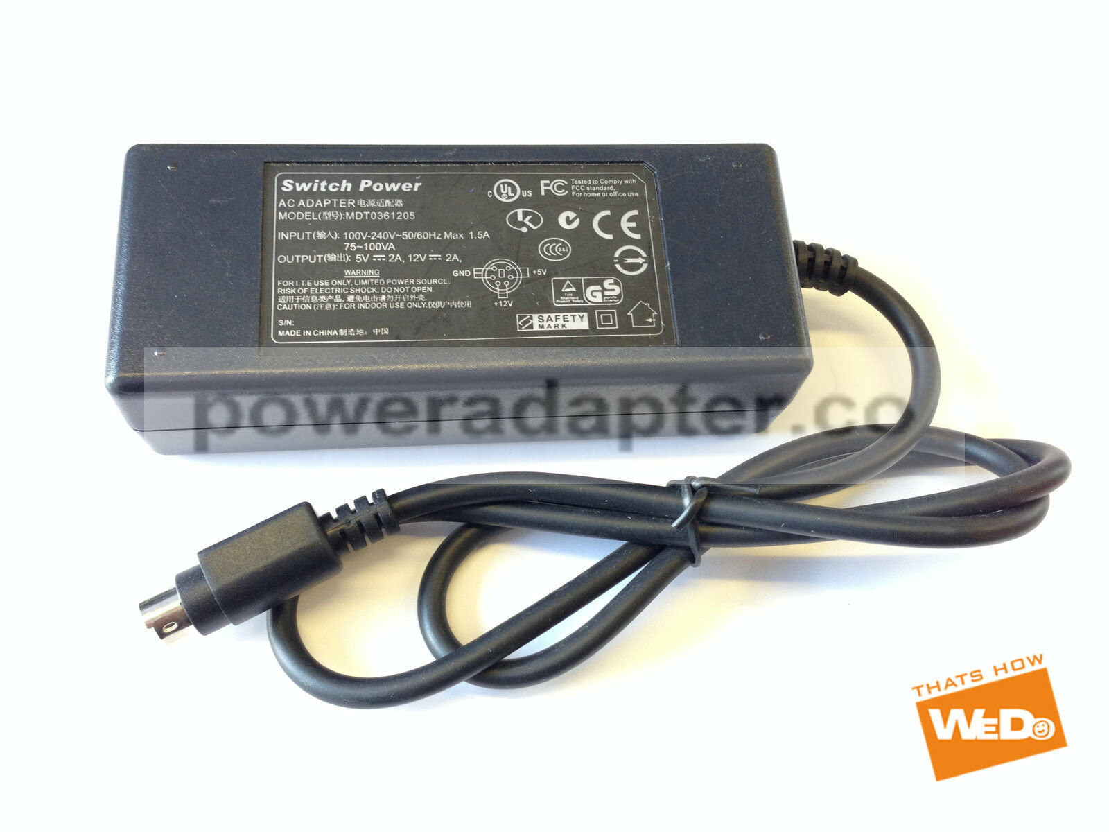 SWITCH POWER MDT0361205 POWER SUPPLY AC ADAPTER 5V 12V 2A 6 PIN WE ARE SERIOUS SELLERS SO BE ASSURED YOU WILL RECEIVE
