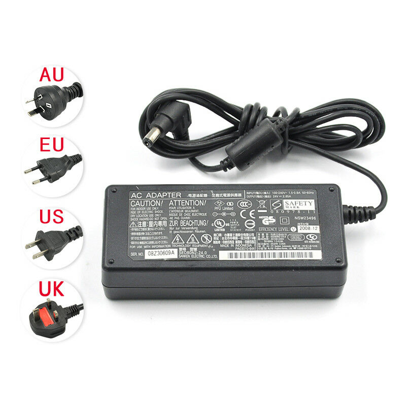 Sanken AC Adapter Charger SED80N2-24.0 24V for Fujitsu ScanSnap S1500 S1500M Fast Fulfillment: YES Output: 24V 2.65A