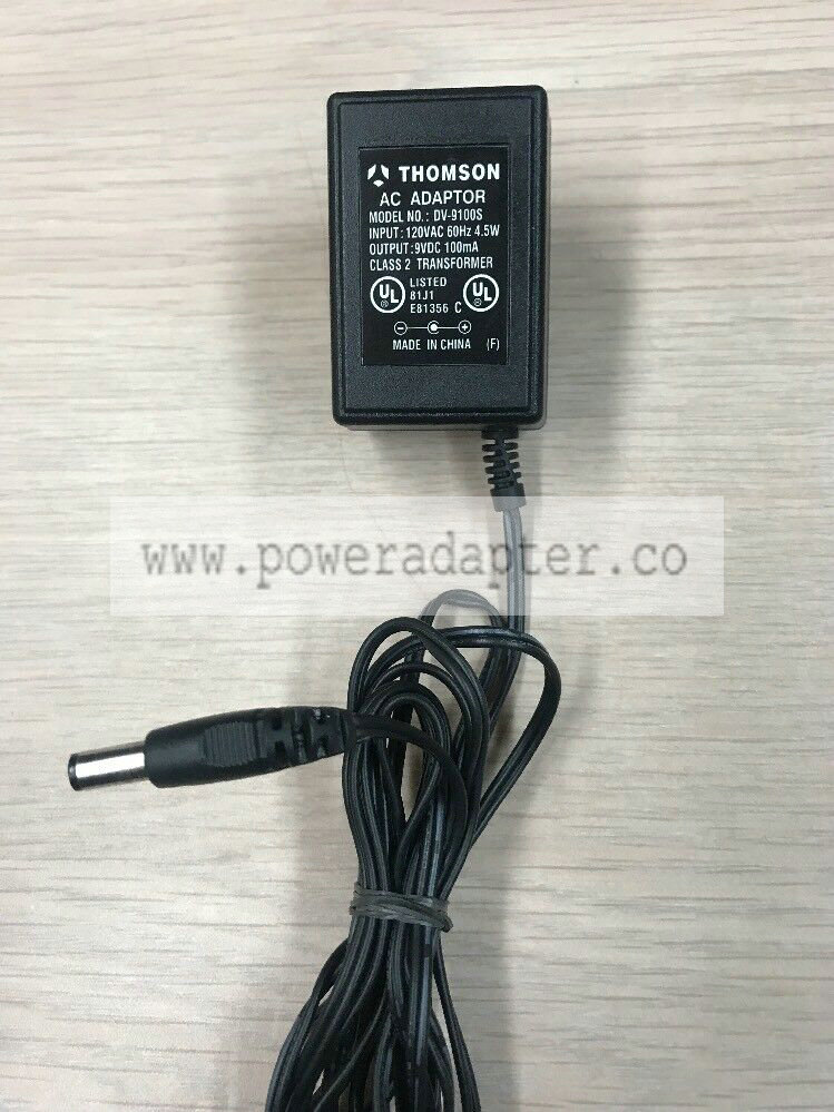 Thomson DV-9100S AC Power Supply Adapter Charger Output: 9V DC 100mA I4 Brand: Thomson Type: Wall Charger MPN: Does