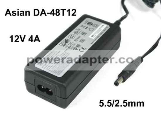 12V 4A APD/Asian Power Devices DA-48T12 AC Adapter 5.5/2.5mm, 2-Prong Products specifications Model DA-48T12 Item Condi