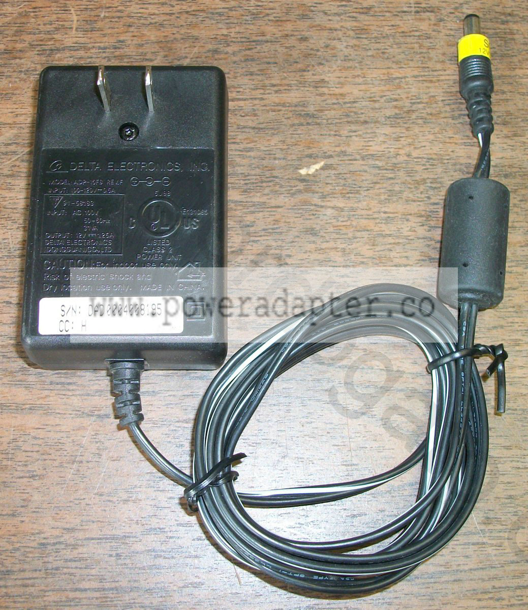 Delta ADP-15FB AC Adapter Power Cable for HP Scanners [ADP-15FB] Input: 100-120V~0.5A 60Hz Output: DC 12V 1.25A This