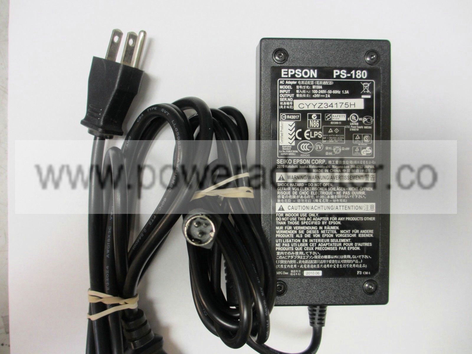 original EPSON PS-180 M159A M159B M159D AC Adapter Charger printer power adapter 24V 2A 3pin