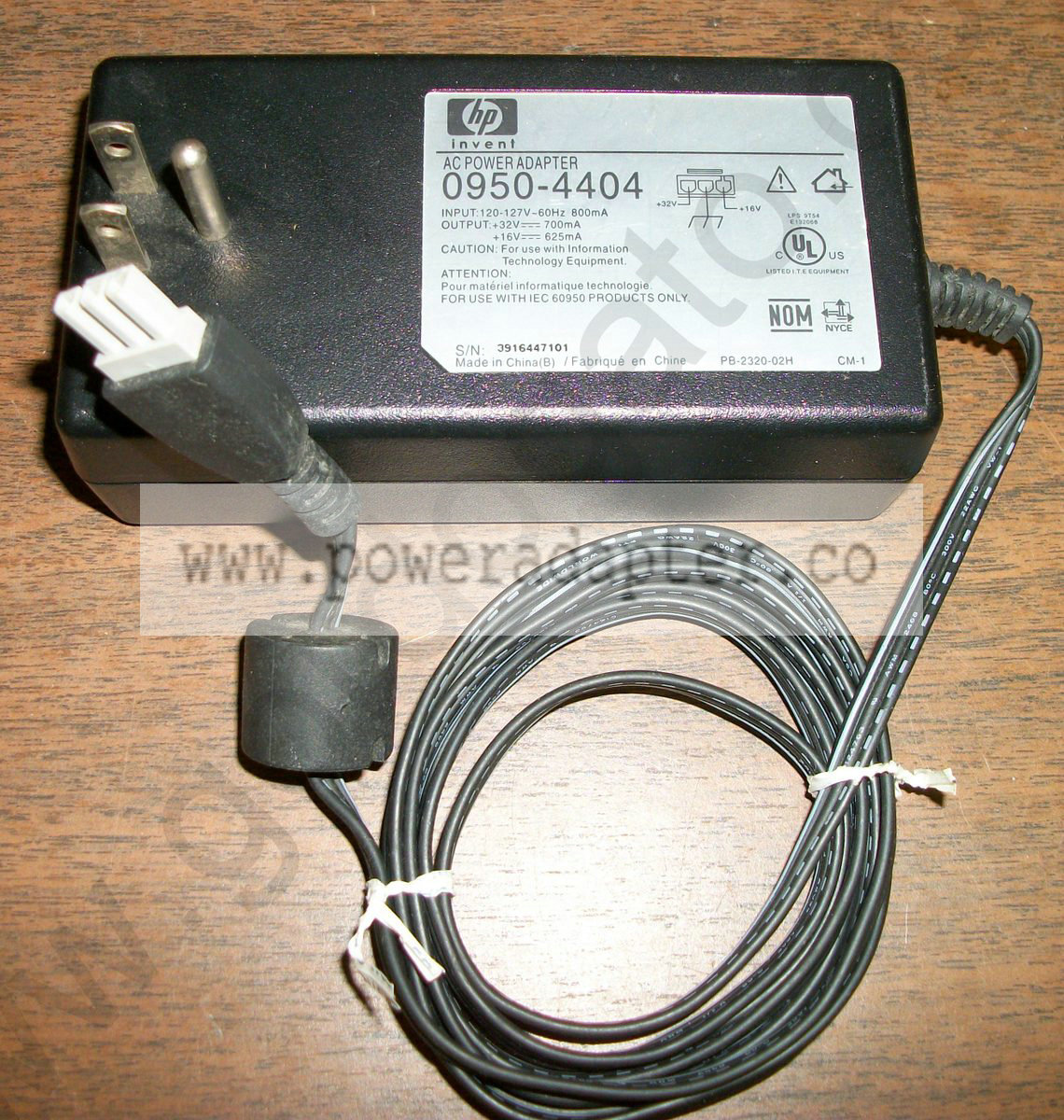HP AC Power Adapter - 0950-4404 - 32V, 16V DC [0950-4404] This AC adapter is for use with some HP printers. Input: 120