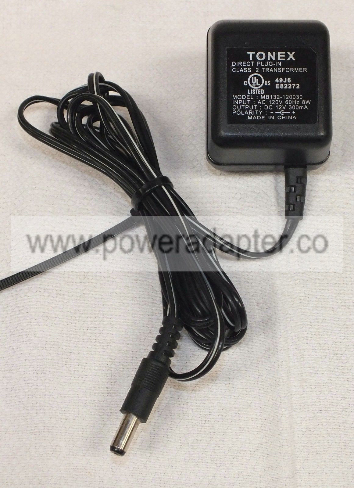 MB132-120030 Tonex 12V 300mA Direct Plug-In wallcharger 60Hz 8W AC Power Supply charger