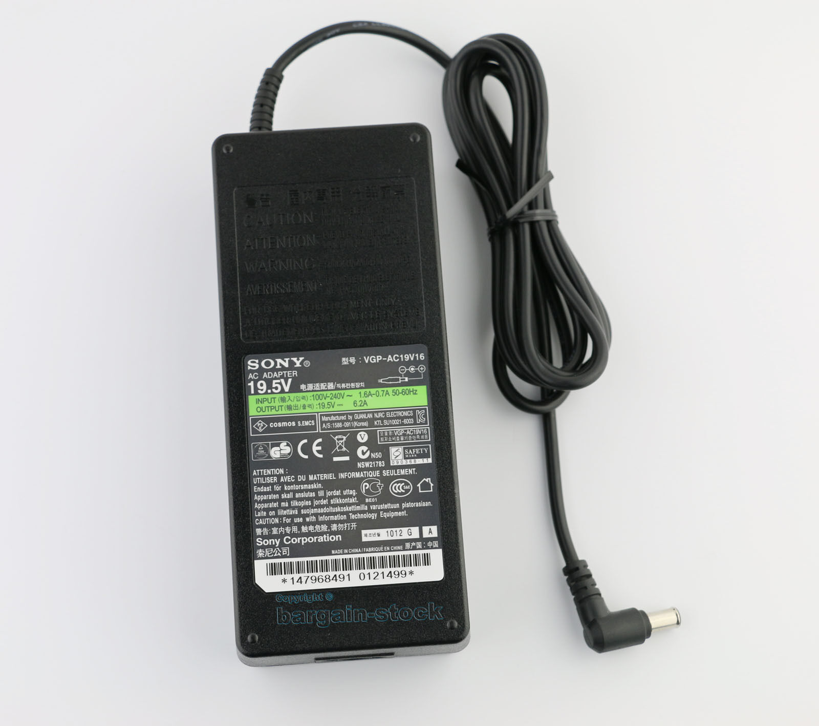 AC Adapter Power Charger For Sony VGP-AC19V46 PCGA-AC19V8 PCG-FR 19.5V 6.2A 120W Type: AC & DC Country/Region of Man