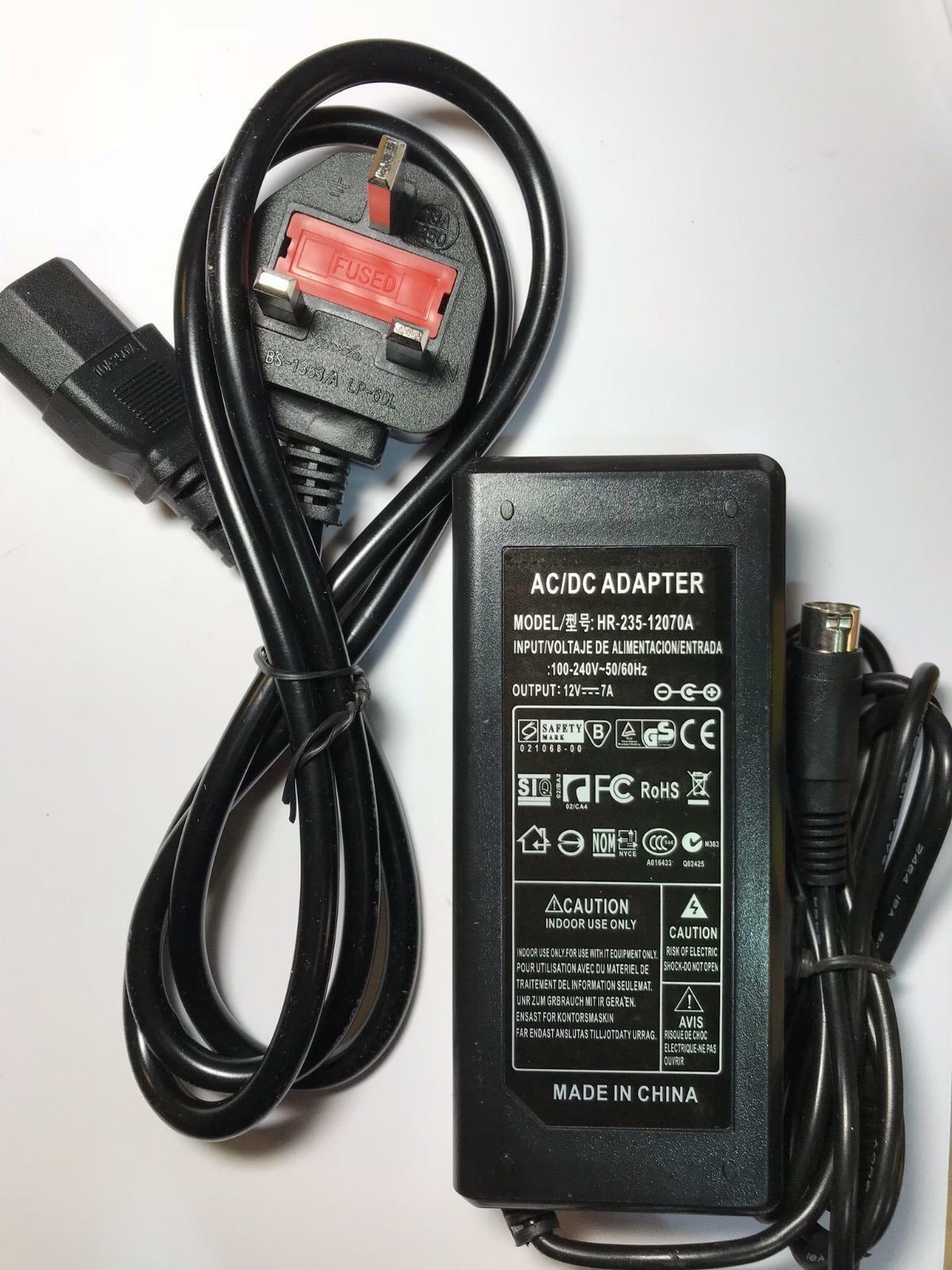Replacement for 12V 6.5A AC Adapter RS-065/12-S335B 4 Pin Din Power Supply Top Quality 4 Pin Din AC-DC Switching Adapto