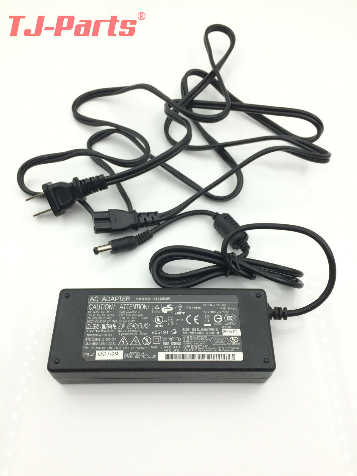 ORIGINAL for Fujitsu Fi-6130 Fi-6140 Fi-6230 Fi-6240 AC Adapter Power Supply QTY: 1set=1PC AC Adapter+ 1pc Original Po