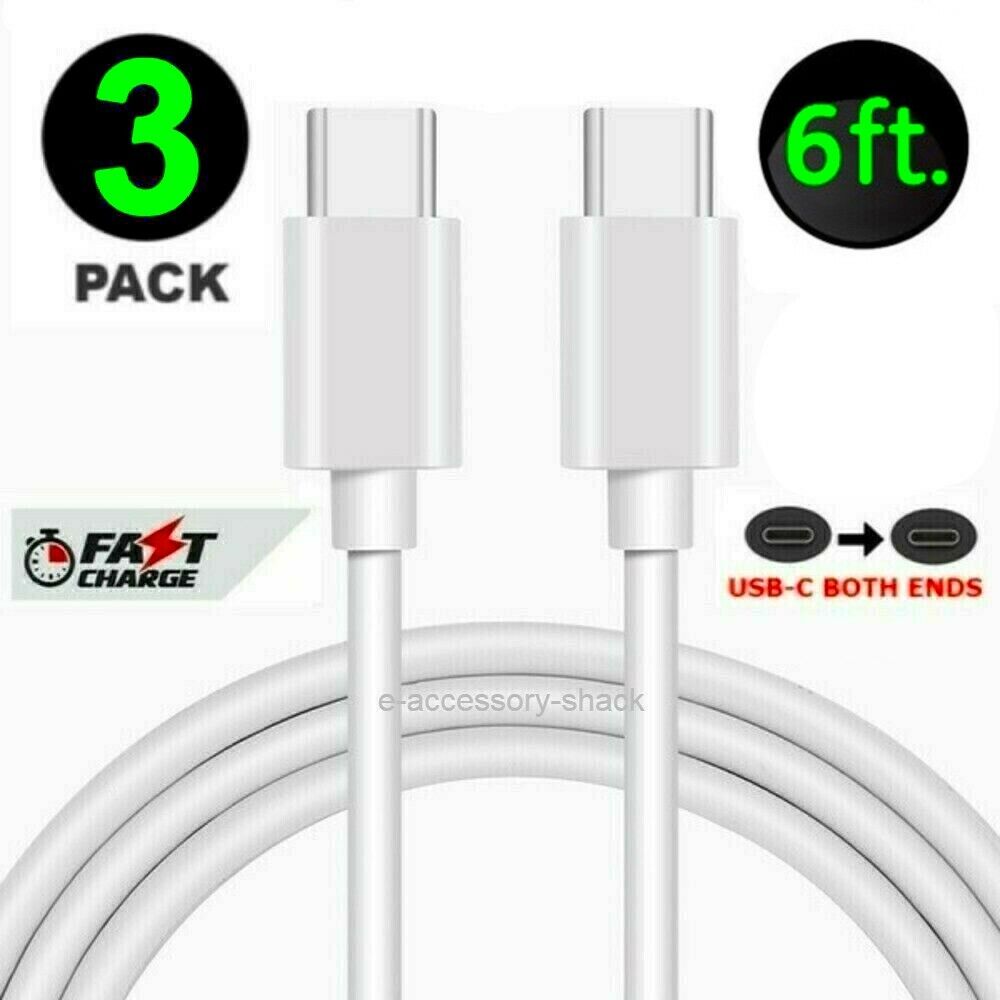 3 Pack 6FT USB-C to USB-C Cable Fast Charge Type C Charging Cord Rapid Charger Compatible Brand: Universal, For Amaz
