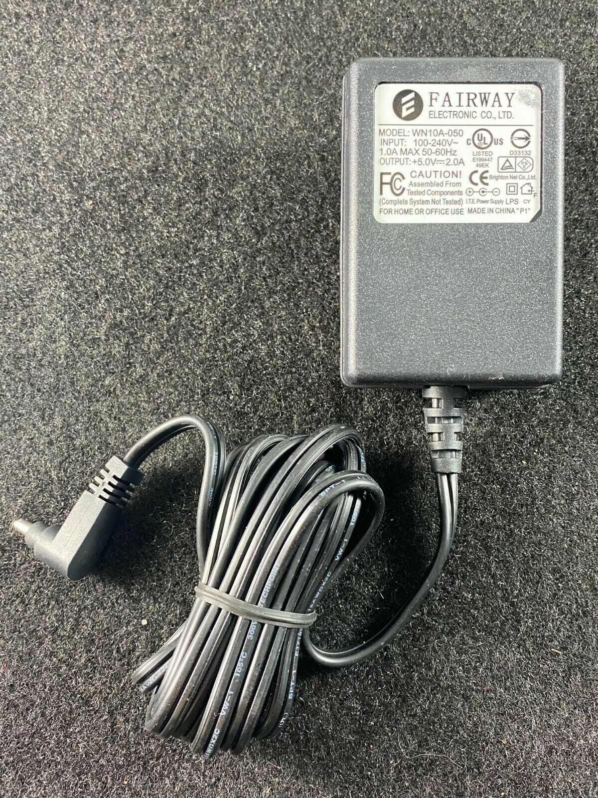 DC Power Supply: 100-240VAC 5V 2A 1.3mm x 3.5mm Tip Negative WN10A-050 Adapter Features: Flat Cable Connector B: Unk
