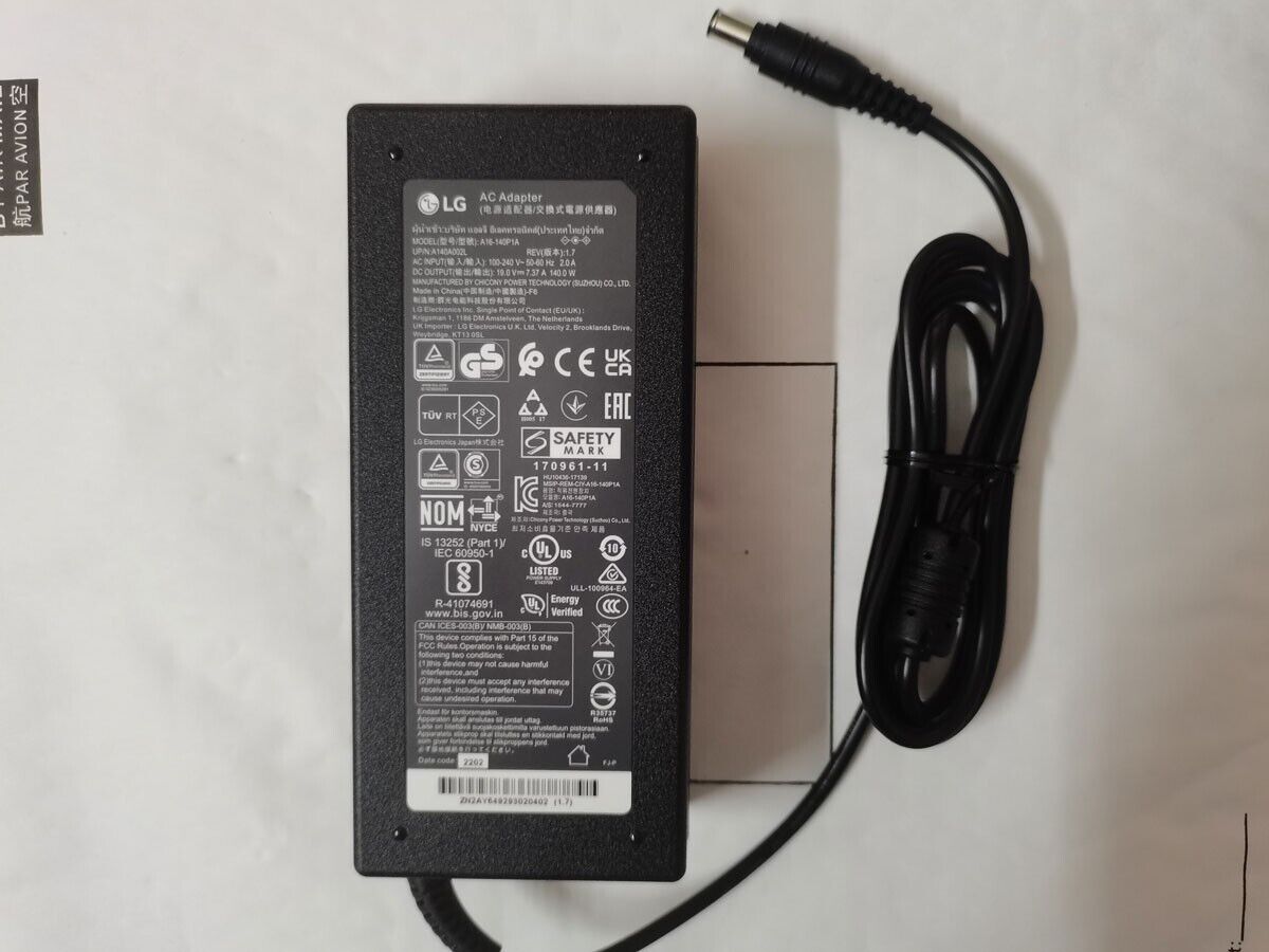 Original 19V 7.37A 140.0W A16-140P1A A14A002L for LG 27QN880 27UL850 38GN950 NEW Compatible Brand For LG Output Current